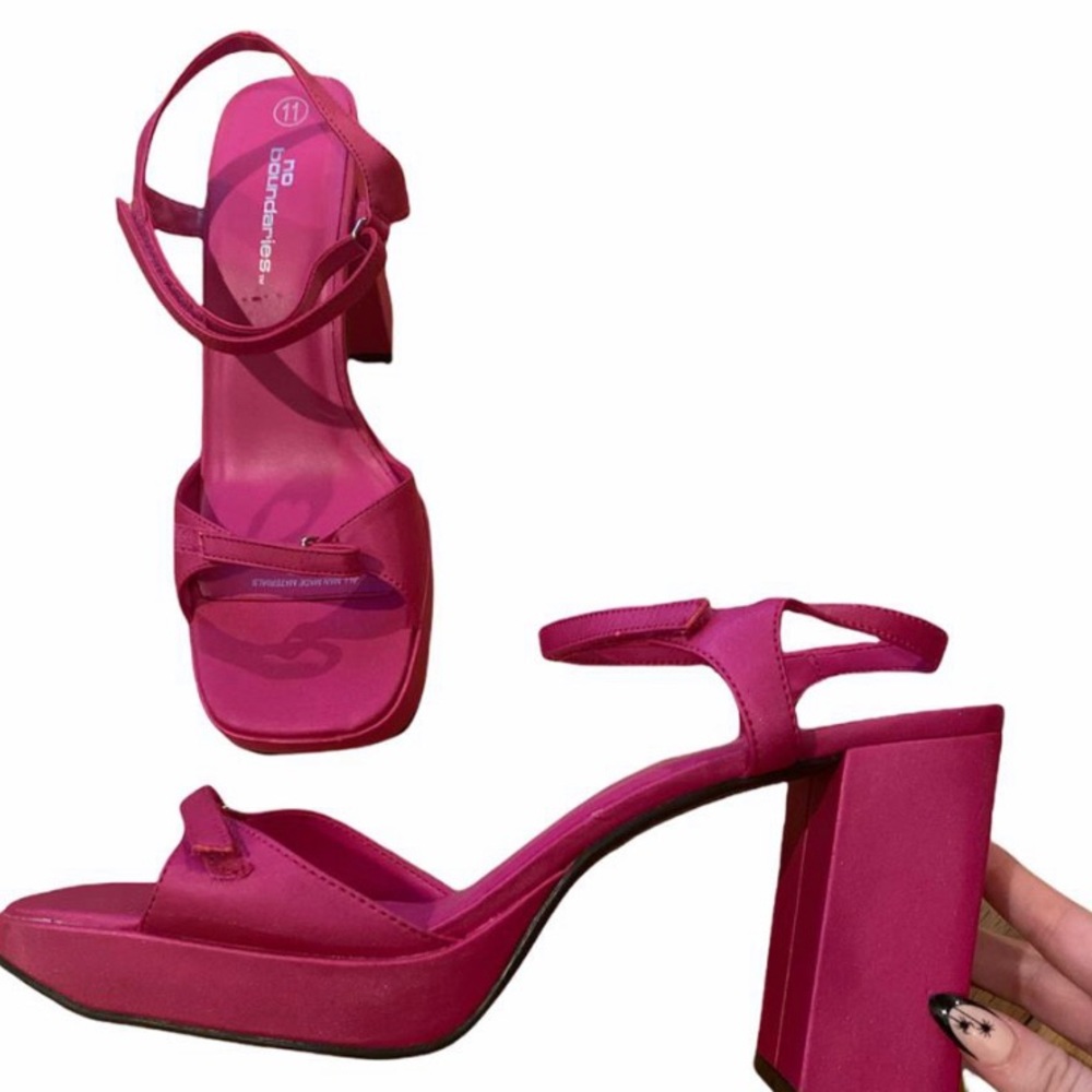 Vintage No Boundaries Pink Platform Block Heels